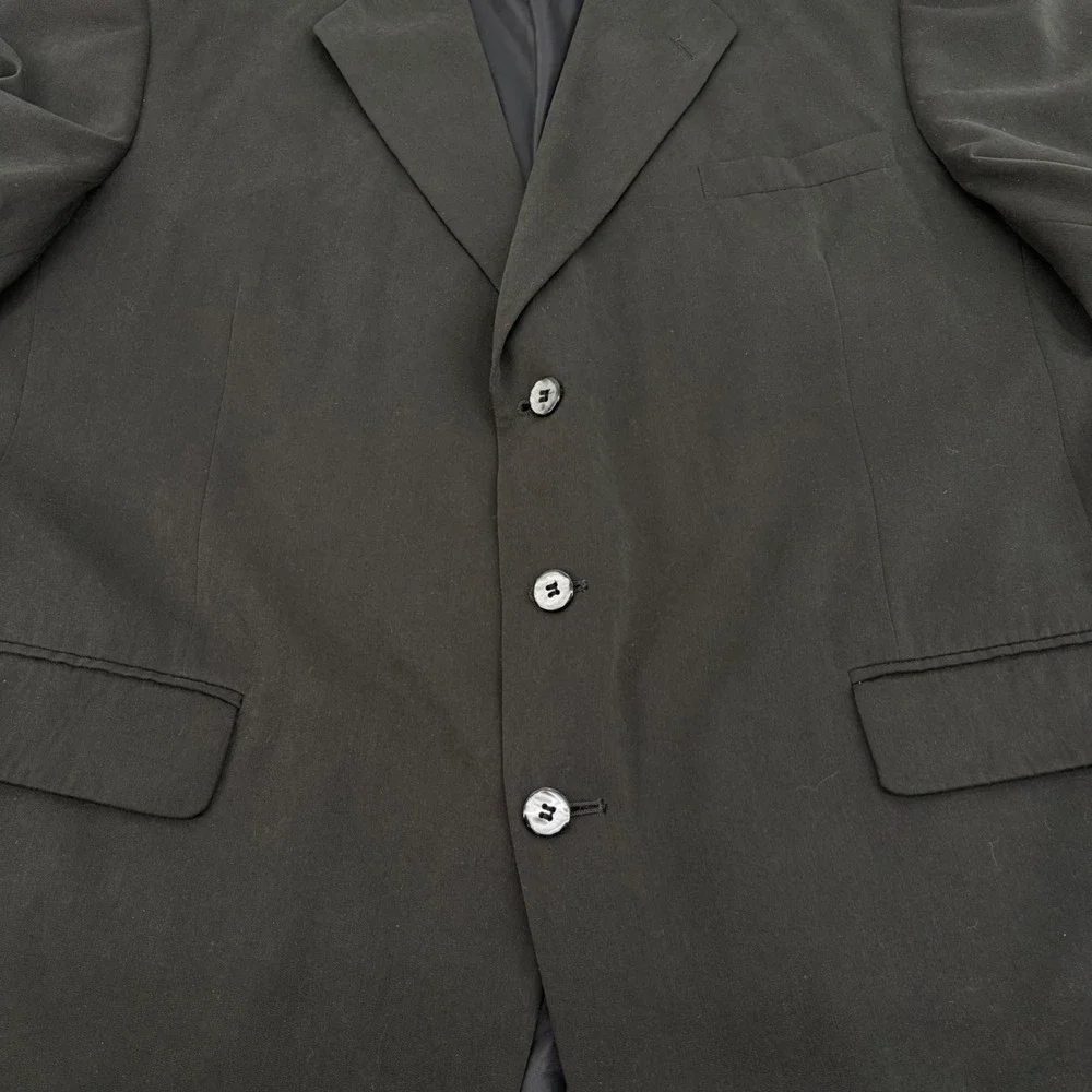 Jeffrey Banks Mens Black Three Button Blazer Sport Coat Jacket Size 48L RN 84125